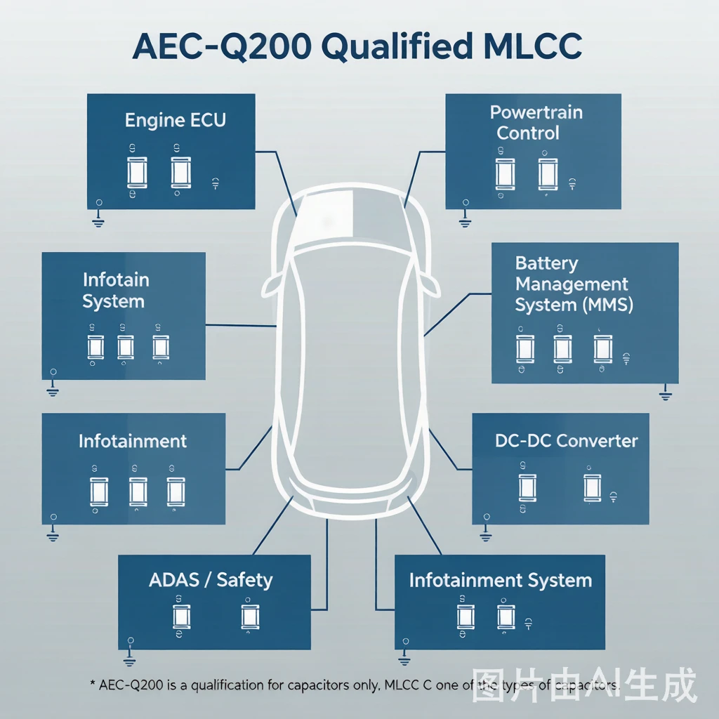 MLCC capacitors on automotive ECU and powertrain control module