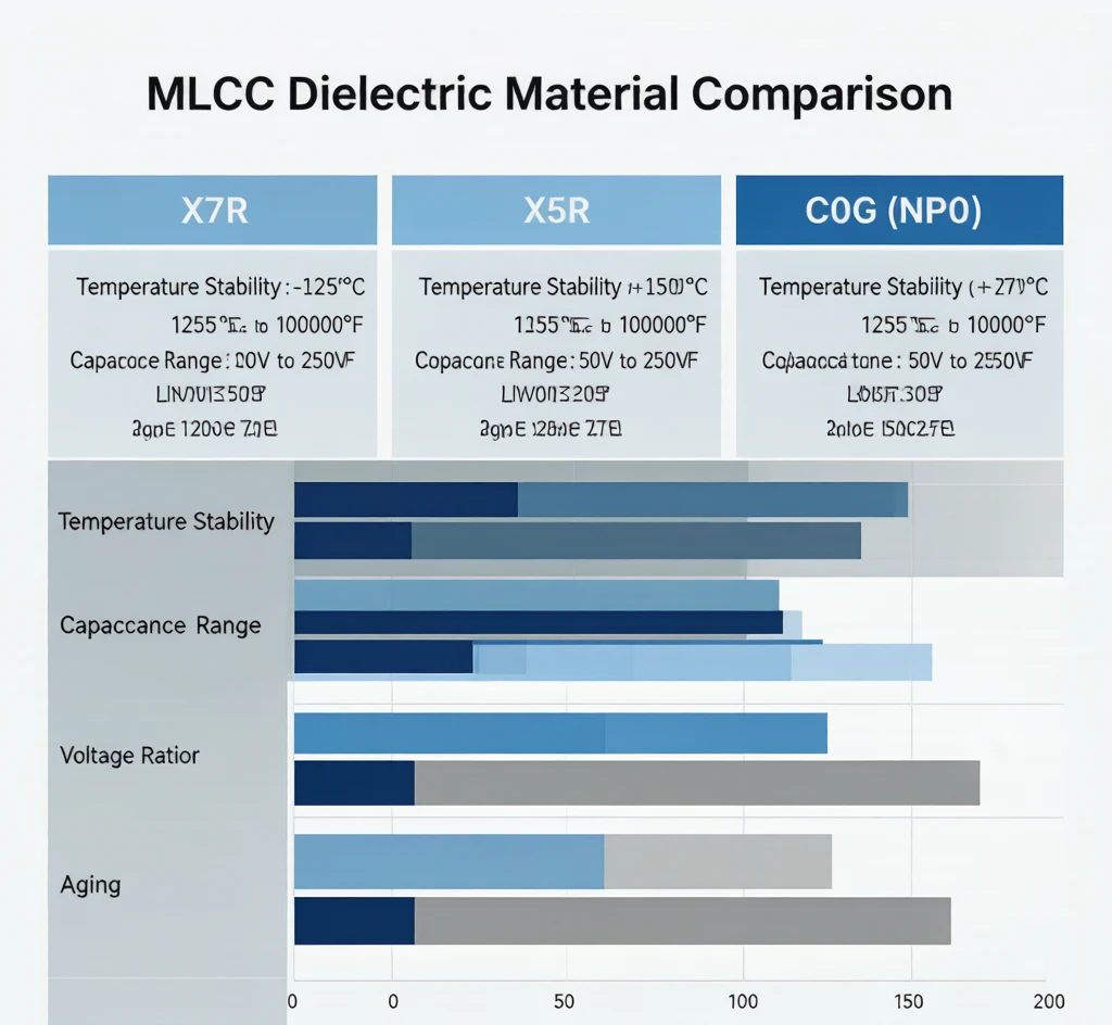 X5R X6S dielectric MLCC temperature and capacitance characteristics