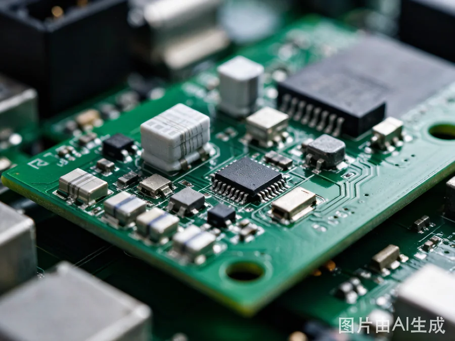 Automotive AEC-Q200 MLCC capacitors mounted on ECU PCB for vehicle electronics