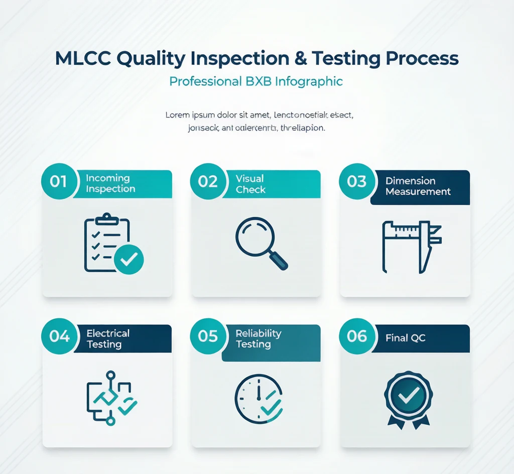 MLCC quality inspection process: documentation review, packaging check, visual inspection
