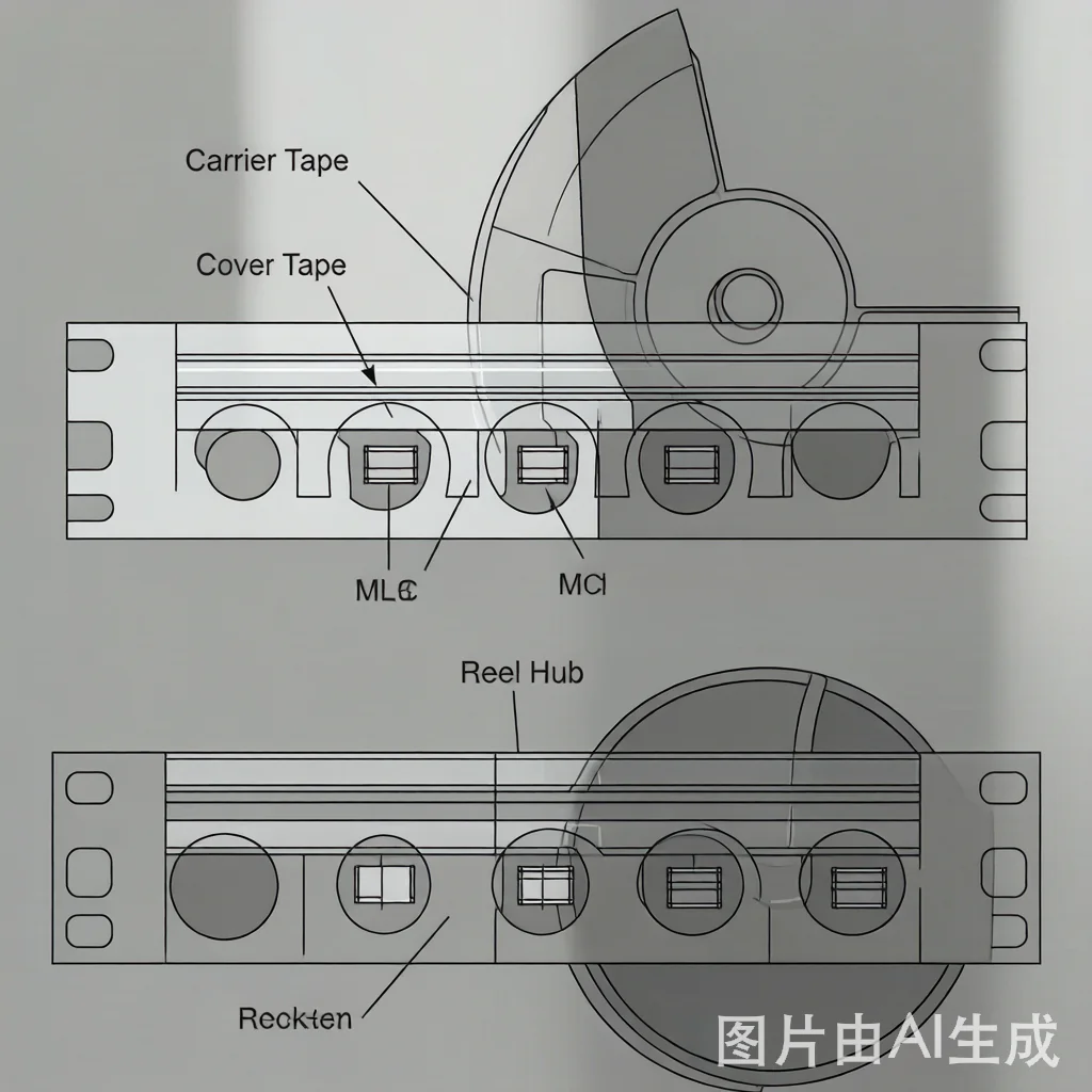 MLCC tape and reel packaging for automated SMT assembly